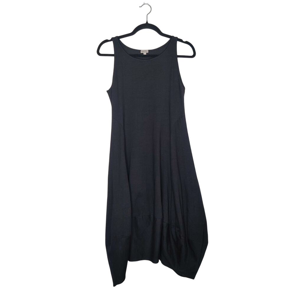 Just Jill Lagenlook Sleeveless Bubble Lantern Cotton Midi Dress Medium Cocoon